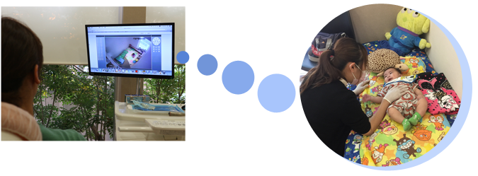 モニターで確認中の様子